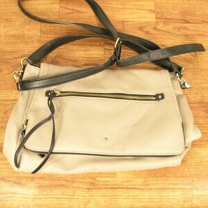 kate spade leather hand/crossbody bag purse 3 zipper, 2 drop-in compartments
